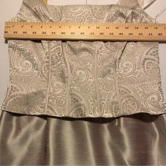 Cachet Champagne Mother of the Bride Full Length Shimmery Dress & Jacket Formal - Picture 10 of 16